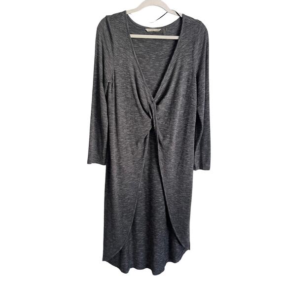 Soft Surroundings Long Line Duster Cardigan Sweater Twist Front Gray Size Small - Picture 1 of 8